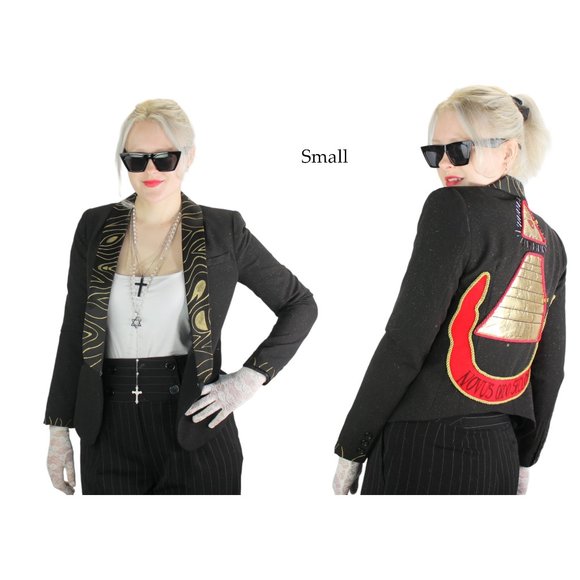 Forever 21 Jackets & Blazers - Desperately Seeking 80s Pyramid Style Size Small Black Glitter Jacket